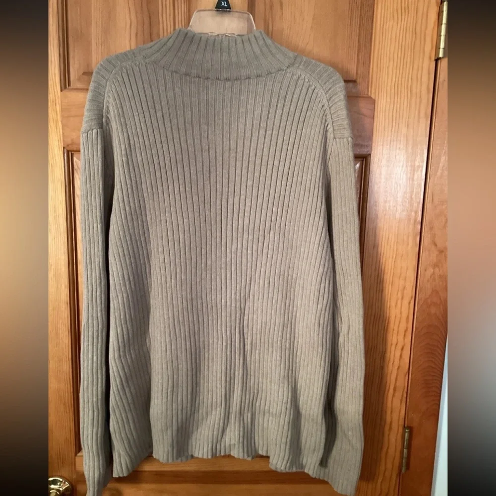 J. CREW Ribbed Full Zip Cardigan Sweater Tan/ Beige Neutral Classic